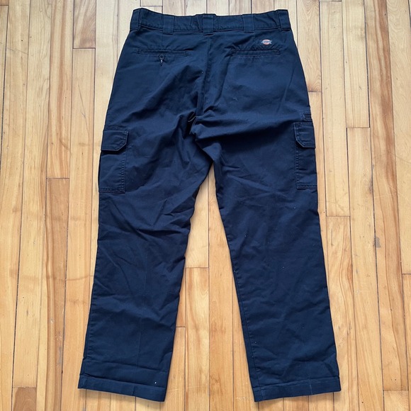 Dickies Flex Mens 36x32 Regular Straight Cargo Pants Navy Blue Workwear Utility - Picture 2 of 9